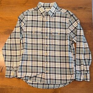 Taylor Stitch Yosemite Shirt in blue green white plaid. Never worn, new w/o tags